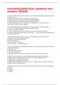 Counseling Skills Final &vert; questions and answers &vert; 2024&sol;25