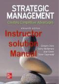 Instructor solution Manual for  Strategic Management Creating Competitive Advantages 11e By Gregory Dess, Gerry McNamara, Alan Eisner and Steve Sauerwald 