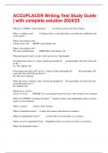 ACCUPLACER Writing Test Study Guide &vert; with complete solution 2024&sol;25