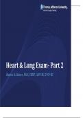 Heart & Lung Exam Part 2 Graded A&plus; 2024