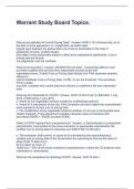 Warrant Study Board Topics
