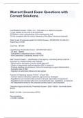Warrant Board Exam Questions with Correct Solutions