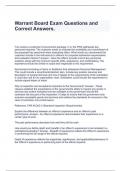 Warrant Board Exam Questions and Correct Answers