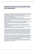 WARRANT BOARD EXAM QUESTIONS AND ANSWER