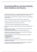 Contracting Officers and their Authority Exam Questions and Answers