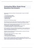 Contracting Officer Study Group Questions and Answers