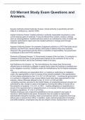 CO Warrant Study Exam Questions and Answers