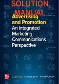 SOLUTION MANUAL FOR ADVERTISING AND PROMOTION AN INTEGRATED MARKETING COMMUNICATIONS PERSPECTIVE 12TH EDITION BY GEORGE BELCH, MICHAEL BELCH ISBN:10-1260259315, ISBN-13 978-1260259315