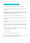 Chapter 7 Group Dicussion Question and answers latest update 