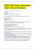 ISDS 3001 Quiz Questions with Correct Answers 