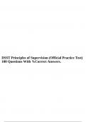 DSST Principles of Supervision (Official Practice Test) 100 Questions With %Correct Answers.