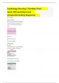 Cardiology Nursing 1 Humber Final exam 302 questions and answers including diagrams Latest Update Already Passed