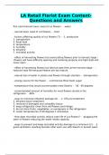 LA Retail Florist Exam Content- Questions and Answers