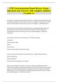 FNP Gastrointestinal Board Review Exam Questions and Answers with complete solutions &vert; Graded A&plus;