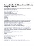 Barney Fletcher Real Estate Exam 2024 with Complete Solutions&period;