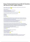 Barney Fletcher Real Estate Exam 2024 &lpar;235 Questions and Answers&rpar; With Complete Solutions&period;