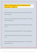 NHA Certification Exam Questions &  Answers&comma; rated A&plus;&sol; Examminable Questions and answers For 2024&sol;25&period; Rated A&plus;