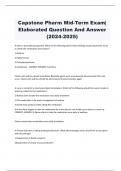 Capstone Pharm Mid-Term Exam&vert;  Elaborated Question And Answer  &lpar;2024-2025&rpar;