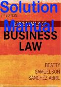 Solution Manual For SM Essentials of Business Law, 7th Edition Jeffrey F. BeattySusan S. SamuelsonPatricia Sanchez Abril, ISBN-9780357634059