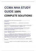 CCMA NHA STUDY  GUIDE 100%  COMPLETE SOLUTIONS