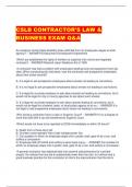 CSLB CONTRACTOR'S LAW &  BUSINESS EXAM Q&A