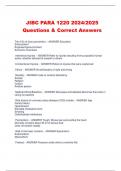 JIBC PARA 1220 2024/2025  Questions & Correct Answers