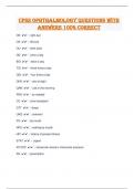 CPSS Ophthalmology Questions With Answers 100&percnt; Correct 
