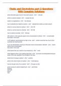 Fluids and Electrolytes part 2 Questions With Complete Solutions 