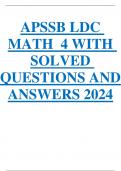 APSSB LDC  MATH 4 WITH SOLVED  QUESTIONS AND  ANSWERS 2024