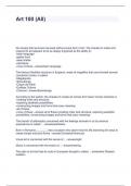 Art 100 &lpar;All&rpar; Questions and Answers Graded A&plus;