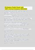 PA Notary Public Exam with 100&percnt; Correct Answers 2023&sol;2024