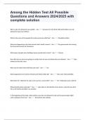 Among the Hidden Test All Possible Questions and Answers 2024&sol;2025 with complete solution