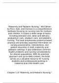 Summary Of The Maternity and Pediatric Nursing 4th Edition Ricci Kyle Carman 