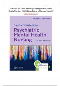All complete Chapters of Davis Advantage for Psychiatric Mental Health Nursing&comma; 10th Edition by Karyn I&period; Morgan&comma; Mary C&period;