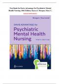 All complete Chapters of Davis Advantage for Psychiatric Mental Health Nursing, 10th Edition by Karyn I. Morgan, Mary C.