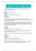 Blood Therapy Module 11 Questions With Complete Solutions 100&percnt; Pass
