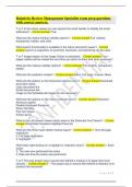 Relativity Review Management Specialist exam prep questions with correct answers