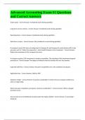 Advanced Accounting Exam &num;1 Questions and Correct Answers