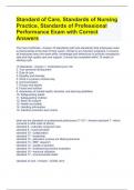 Standard of Care, Standards of Professional Performance Exam with Correct Answers 