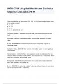 WGU C784 - Applied Healthcare Statistics Objective Assessment #1 questions and answers 