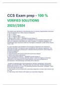 CCS Exam prep - 100 &percnt;  VERIFIED SOLUTIONS  2023&sol;&sol;2024