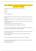 Epic AMB100 Actual exam Questions & Answers with 100&percnt; Solution