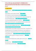 CNA FINAL EXAM 2023 COMPLETE QUESTIONS WITH SOLUTIONS RATED &lpar;A&plus;&rpar; VERIFIED