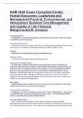 NAB NHA Exam Compiled Cards(  Human Resources, Leadership and Management Physical, Environmental, and Atmosphere Resident Care Management and Quality of Life Financial Mangement)with Answers