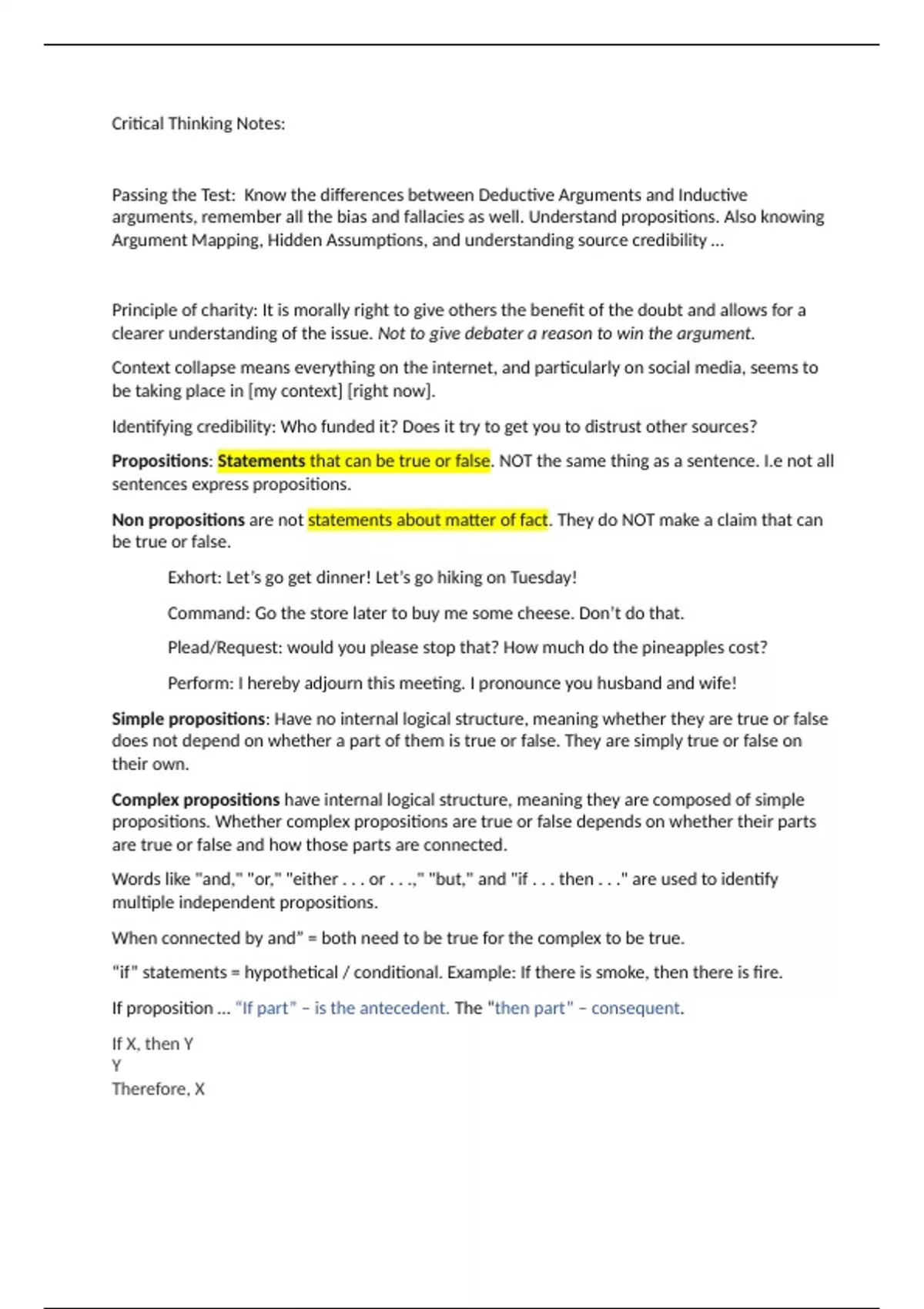 WGU Critical Thinking: D265 Essential notes and definitions to pass OA ...