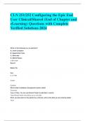 CLN 251&sol;252 Configuring the Epic End User Clinical&sol;Shared &lpar;End of Chapter and eLearning&rpar; Questions with Complete Verified Solutions 2024