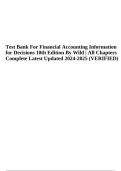 Test Bank For Financial Accounting Information for Decisions 10th Edition By Wild &vert; All Chapters Complete Latest Updated 2024-2025 &lpar;VERIFIED&rpar;