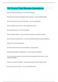 TN Civics Test Review  Questions and answers latest update 