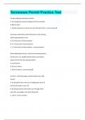 Tennessee Permit Practice Test Questions and answers latest update 