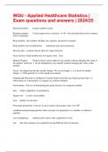WGU - Applied Healthcare Statistics &vert; Exam questions and answers &vert; 2024&sol;25 